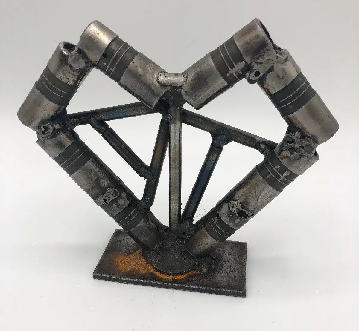 Metal 6.5” Heart Sculpture Recycled Material
