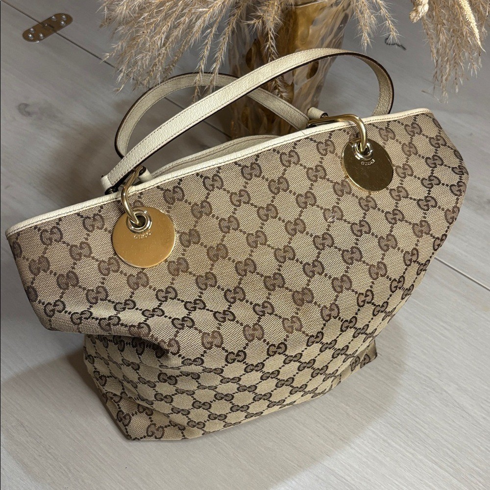 Gucci Beige and Brown Shoulder Bag