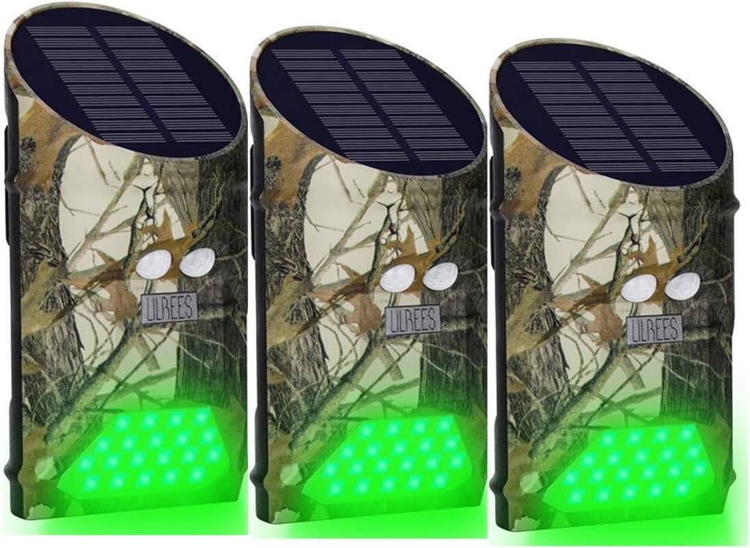 Solar Deer Feeders Lights Motion Activated Green Hog Lights Night Hunting