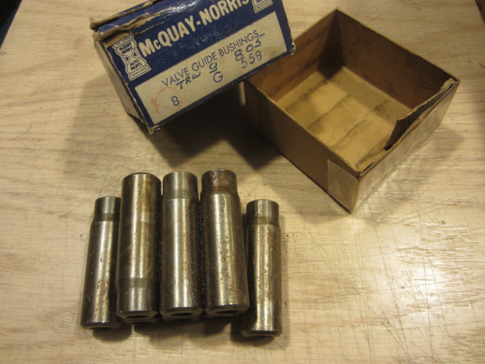 1956 Hudson Hornet 8 cyl intake and exhaust valve guides 8 pcs McQuay Norris
