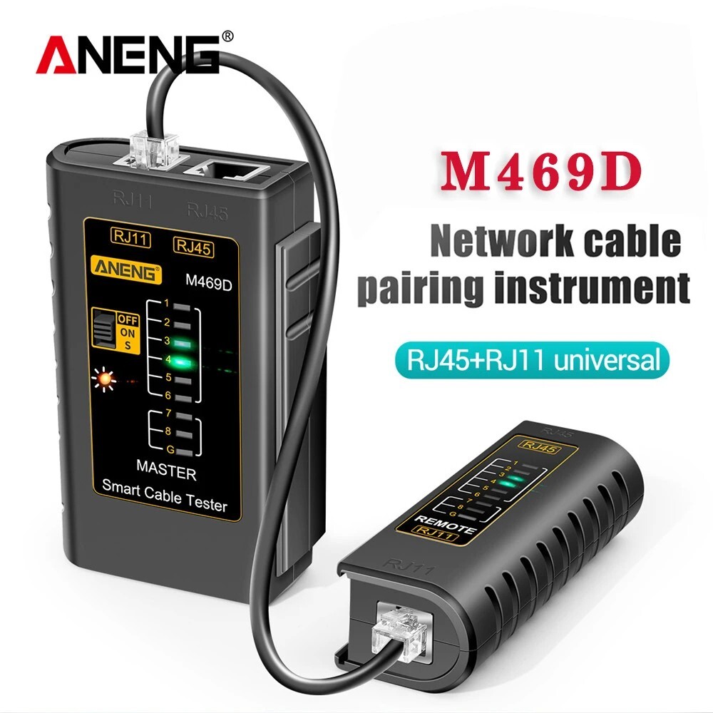 ANENG M469D RJ45 Network Cable Tester Ethernet Line Wire Remote Continuity USB