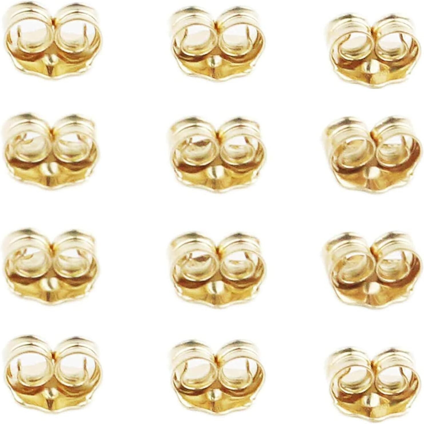 Luxurious 14K Gold Ear Locking Backs - Polished Finish for Stud Earrings