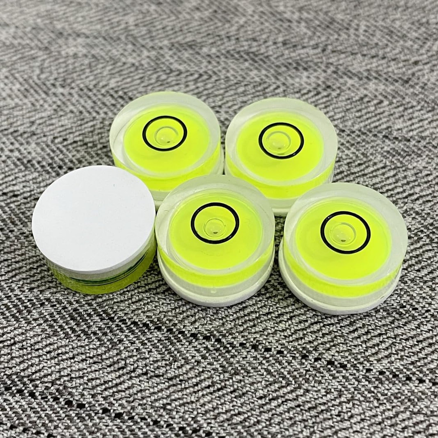 5Pcs Small Circular Bubble Levels with Double Sided Adhesive Bottom Mini Litt...