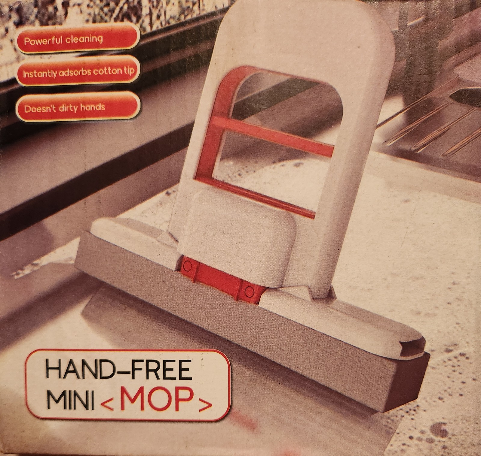 Hand-Free Mini Mop – Compact Squeeze Mop for Kitchen & Bathroom – New in Box