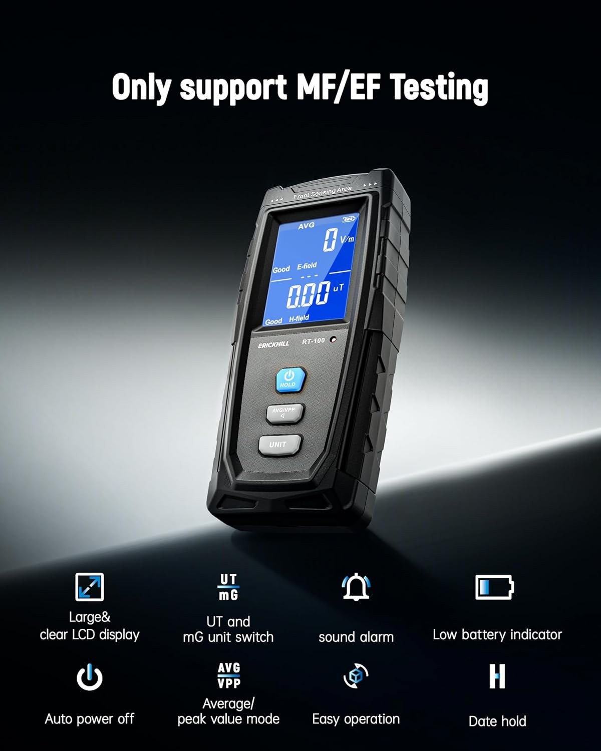 EMF Meter, Detects Electric and Magnetic Fields, Handheld Digital EMF Detector