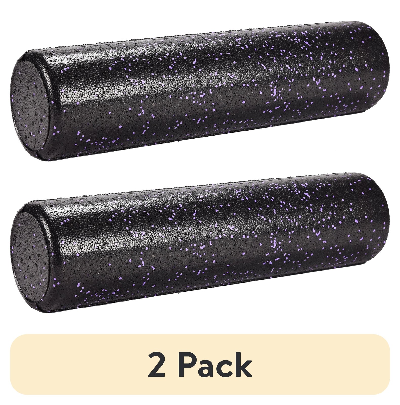 (2 pack)High Density Foam Roller, 24" Length, Purple/Black