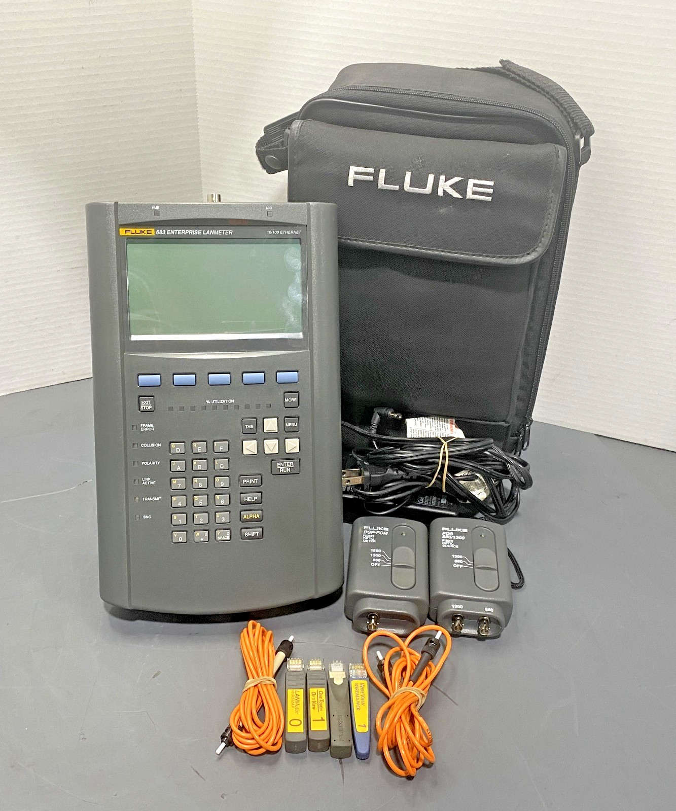 Fluke 683 Enterprise LanMeter Handheld Network Diagnostic Tool Power Tested