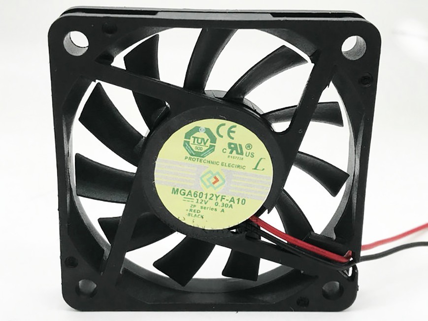 Protechnic MGA6012YF-A10 DC 12V 0.30A 6CM 60*60*10mm 6010 2 Wire cooling fan