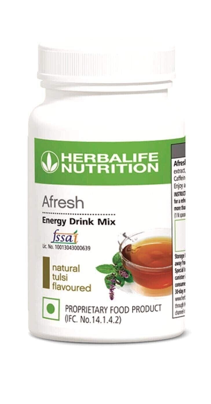 2 x Herbalife Afresh Energy Drink Mix Tulsi Flavour - 50gm each free shipping