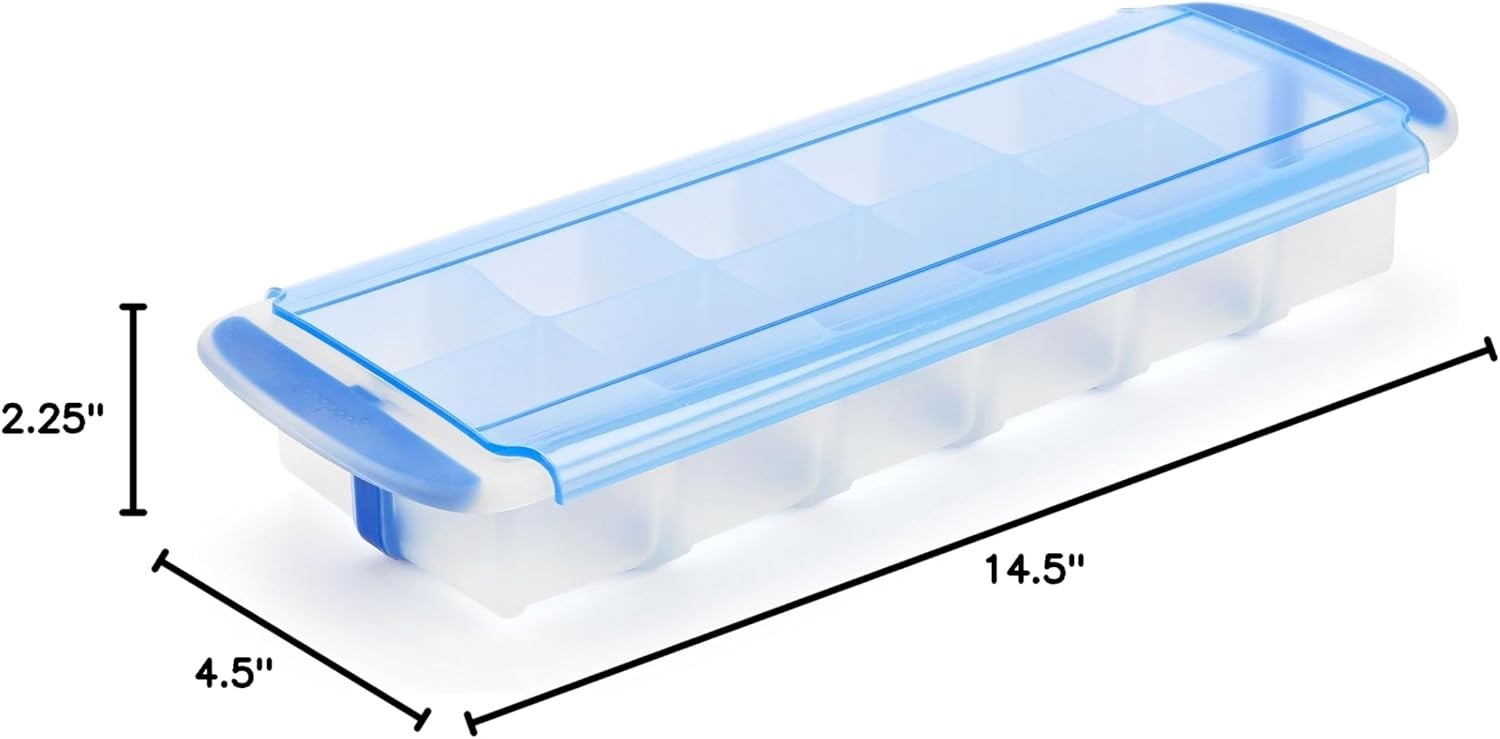 Touch Prep and Freeze Ice Tray, 2-oz. Cubes, Stackable with Slide-off Cover