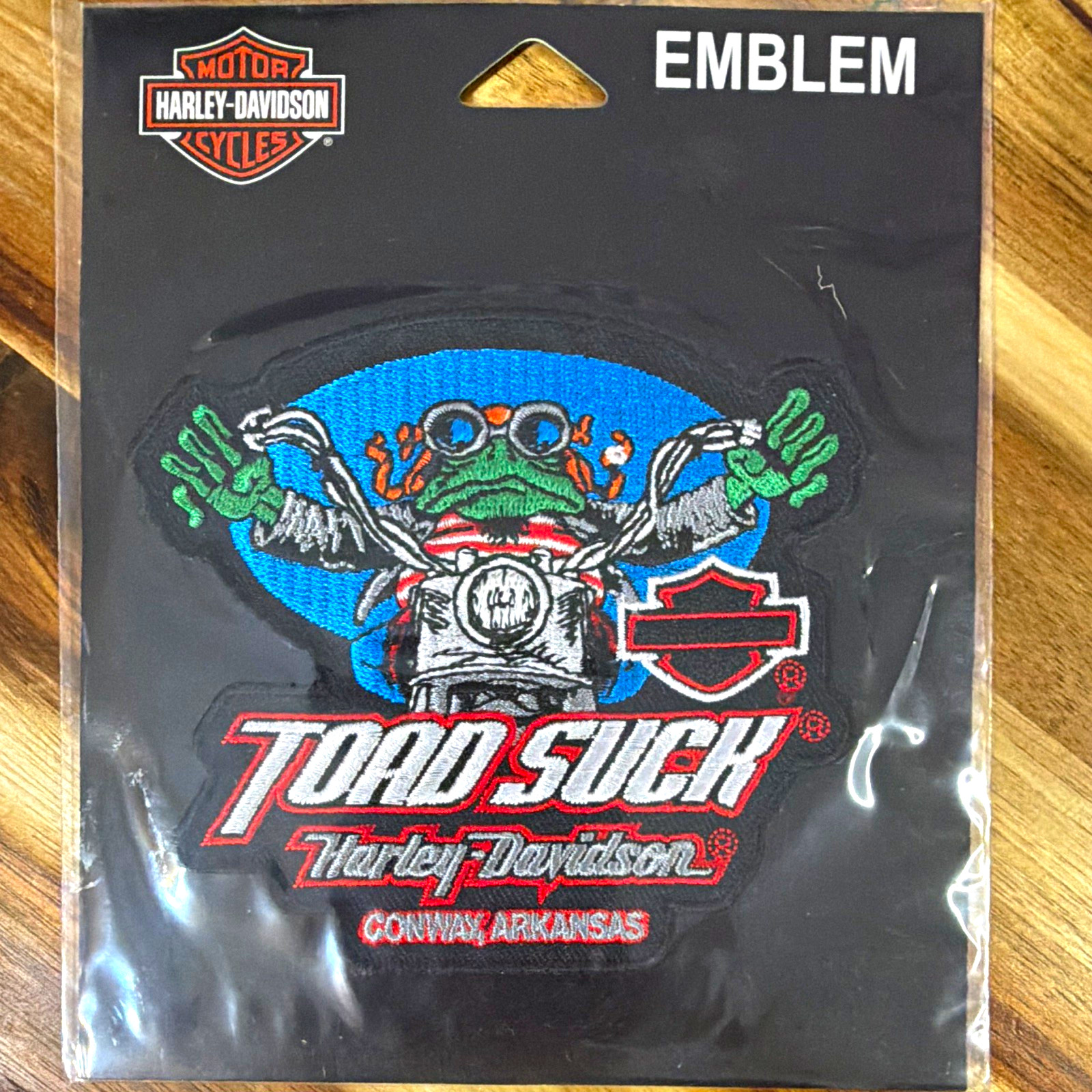 Harley-Davidson Motor Cycles Toad Suck Conway AR Arkansas Emblem Patch