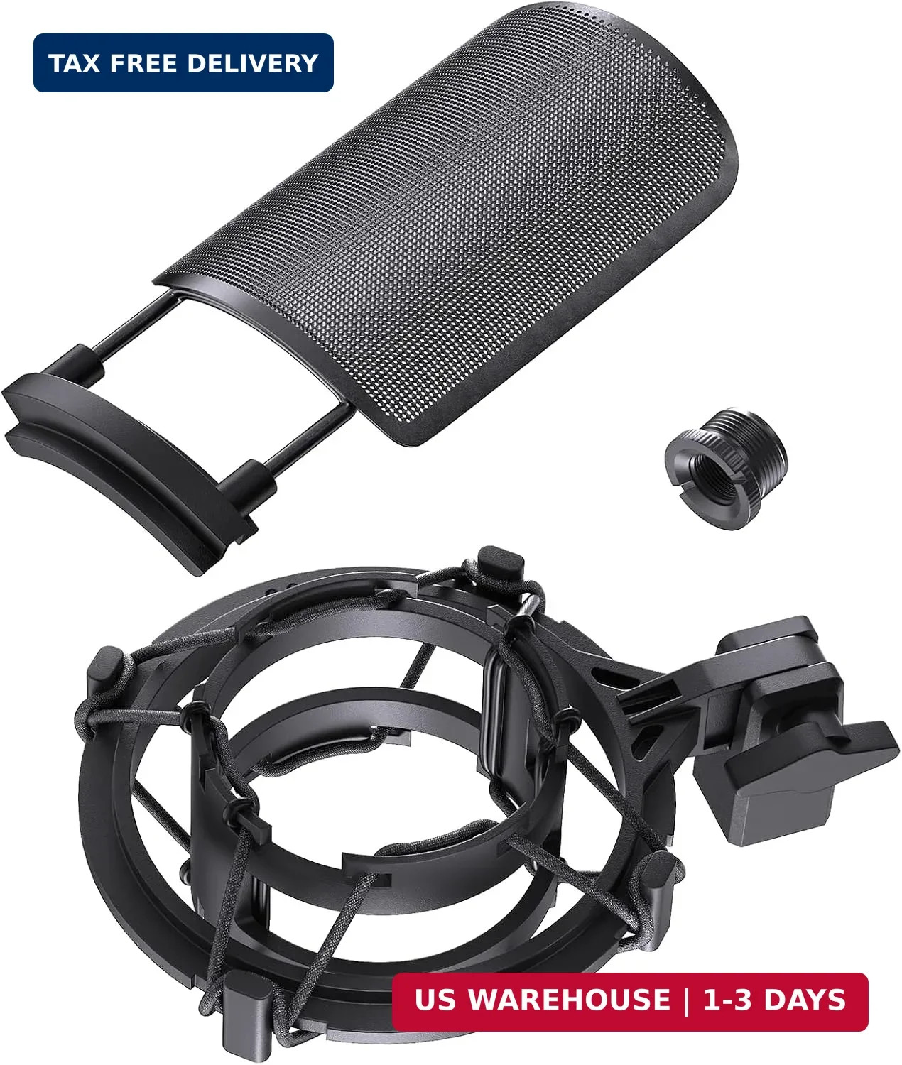 AT2020 Microphone Shock Mount with Metal Pop Filter, [Custom Built for audio tec