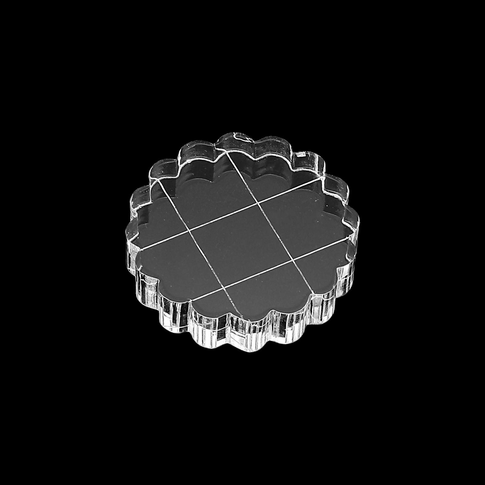 1.4" Acrylic Stamp Block, 6Pcs Stamping Block with Grid Lines Round