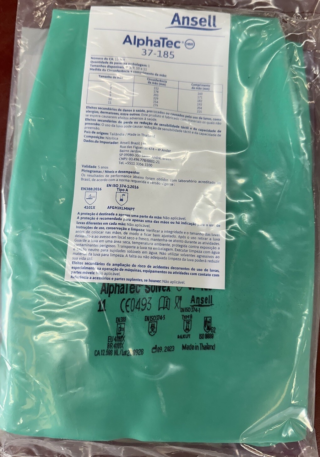 Alphatec Solvex 37-185, Gauntlet Cuff, Unlined Size 11, (11 Pairs)
