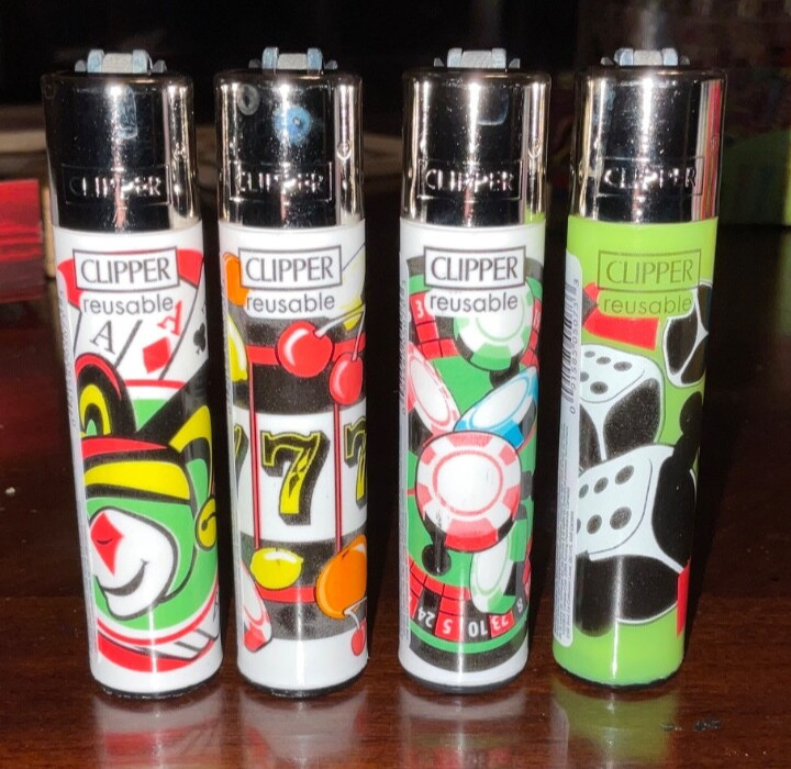 Clipper Refillable Lighter Lighters Set of 4 Games 22