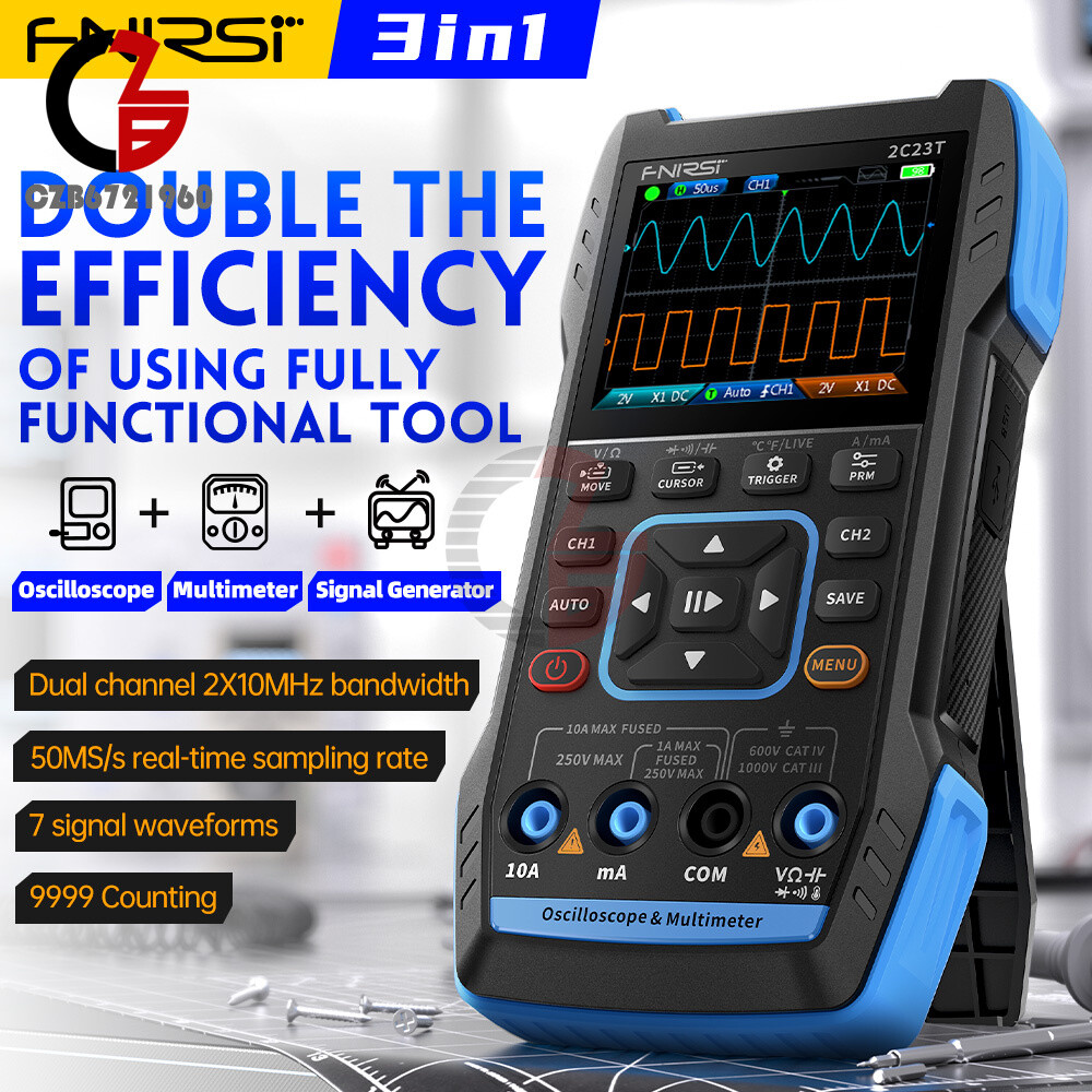 FNIRSI 2C23T Handheld Digital Oscilloscope Multimeter+Function Signal Generator