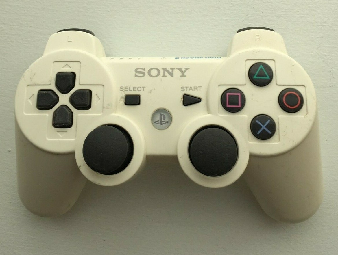 Sony Playstation 3 PS3 Sixaxis DualShock 3 Controller-White-OEM NOT WORKING FPOR