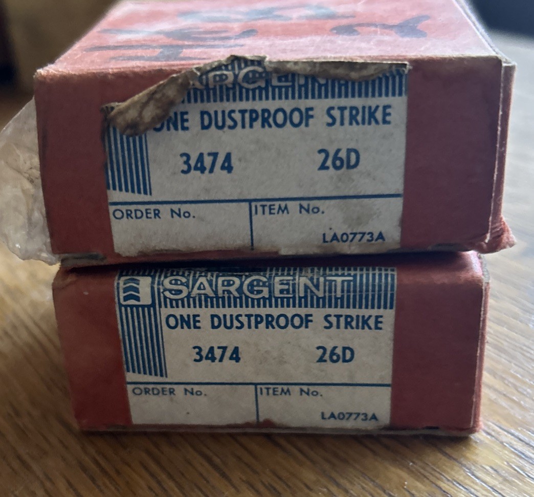 *NEW* (LOT OF 2) Sargent DUST PROOF STRIKE # 3474-26D