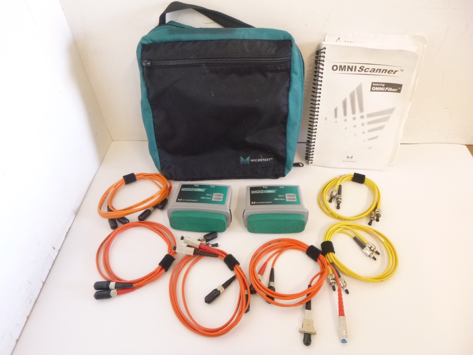 Microtest OMNI Fiber Test Set- 2 Modules 2950-4002-02, 6 Cables, Case