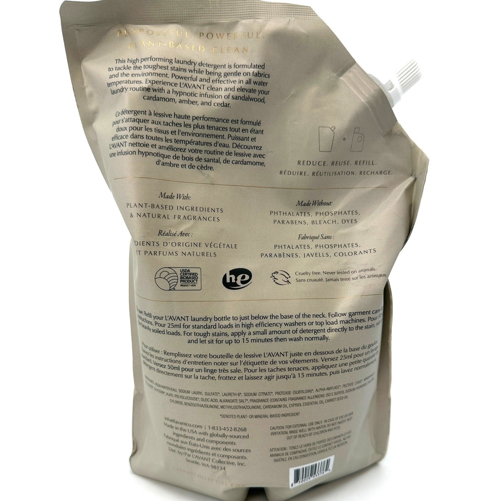 L'AVANT Collective High Performing Laundry Detergent Ambre Santal Refill 2-Pack