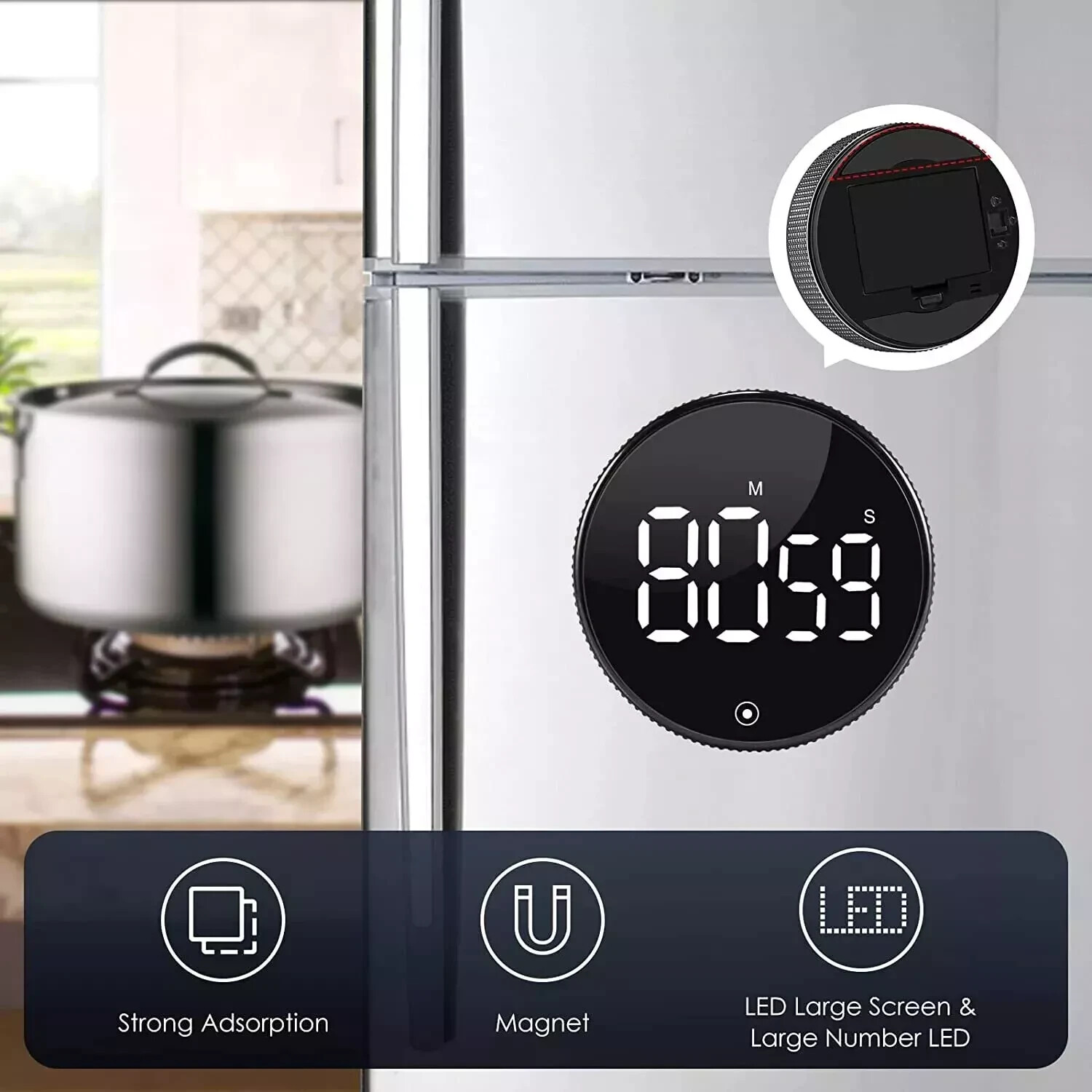 Large LCD Digital Kitchen Cooking Timer Count-Down Up Clock Loud Alarm Magnetic