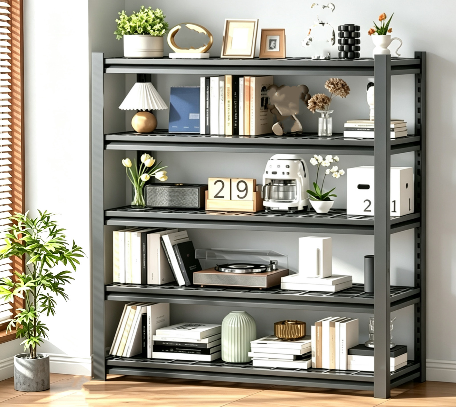 59"W  Heavy Duty Shelves Garage Storage Shelving 3000LBS Adjustable Racks Unit