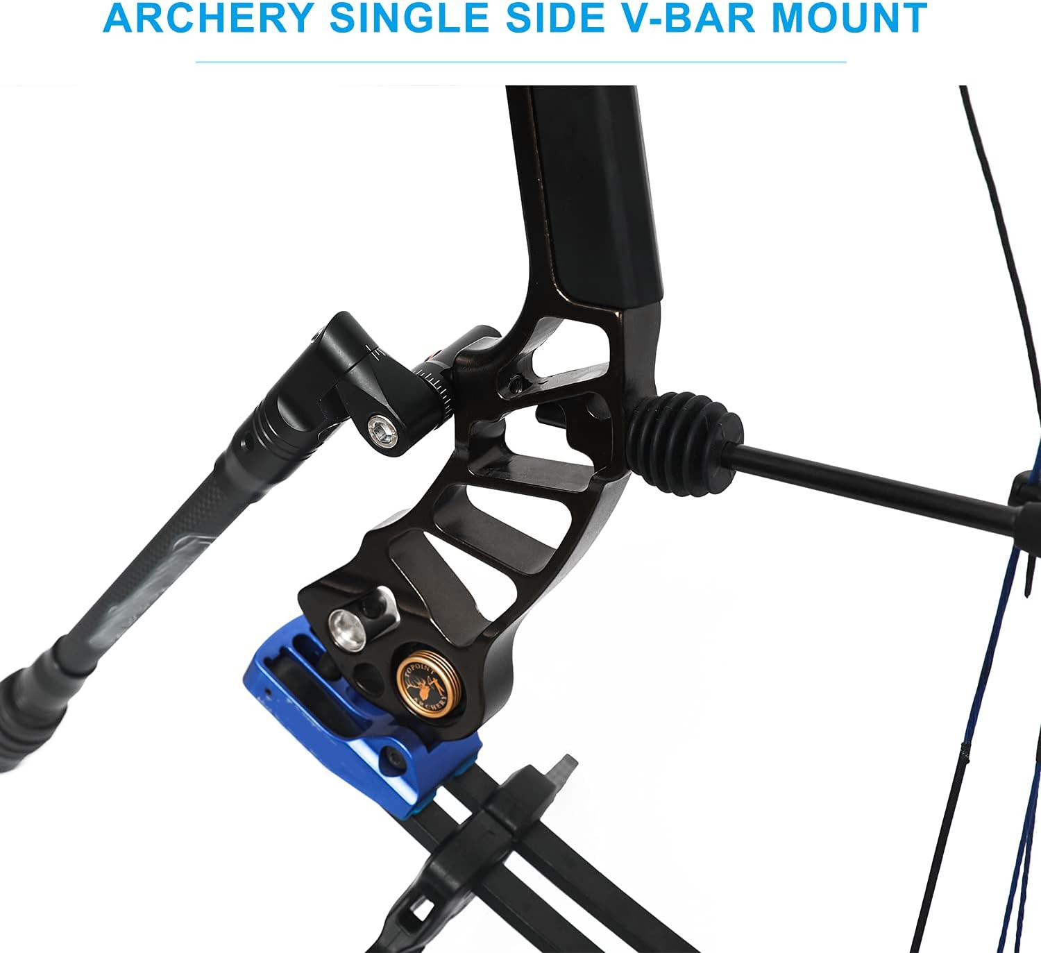 Compound Bow Single Side Adjustable V Bar Mount, Quick Disconnect Bow Stabilizer