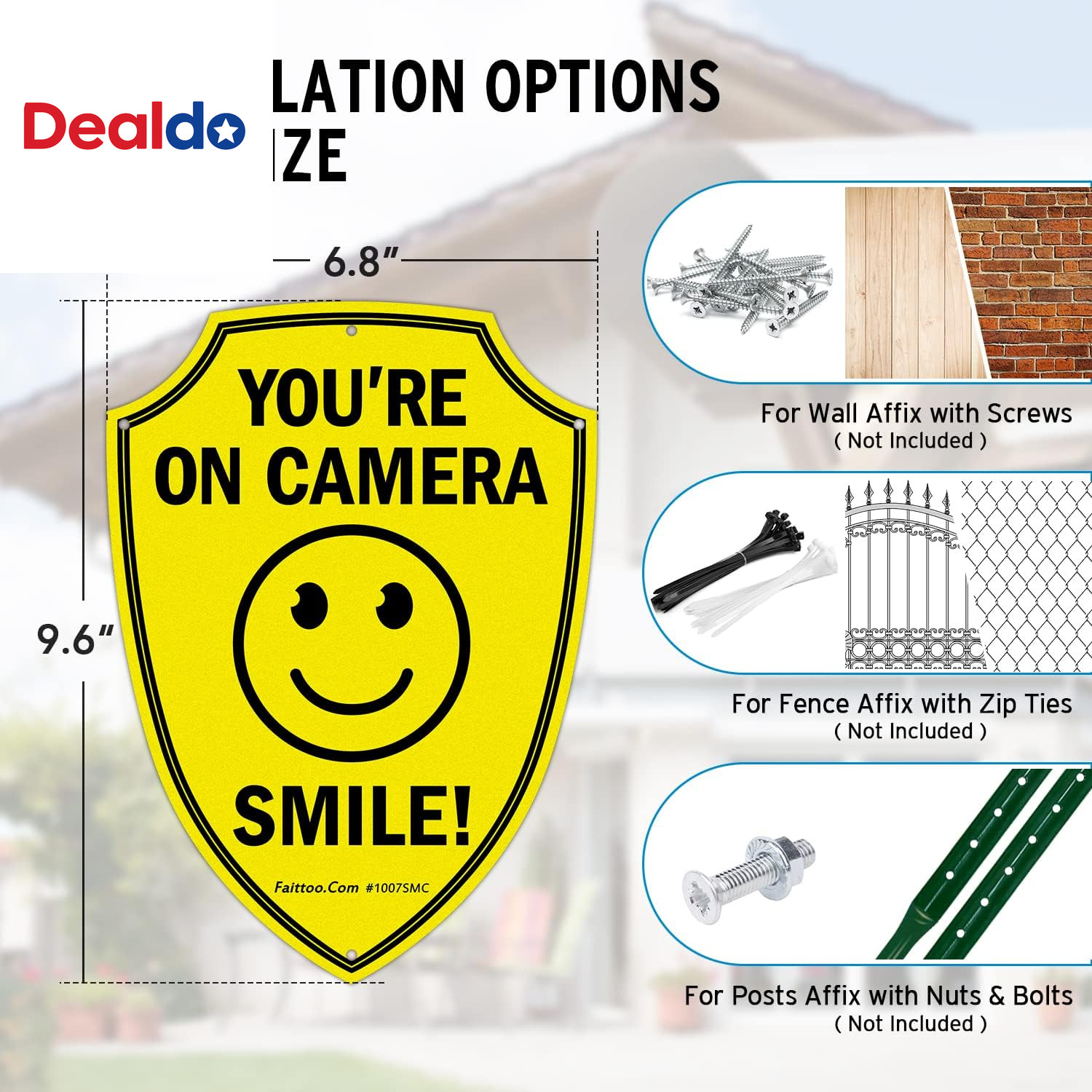 Smile You'Re on Camera Sign, Video Surveillance Signs Outdoor, 2-Pack, 9.6 X 6.8
