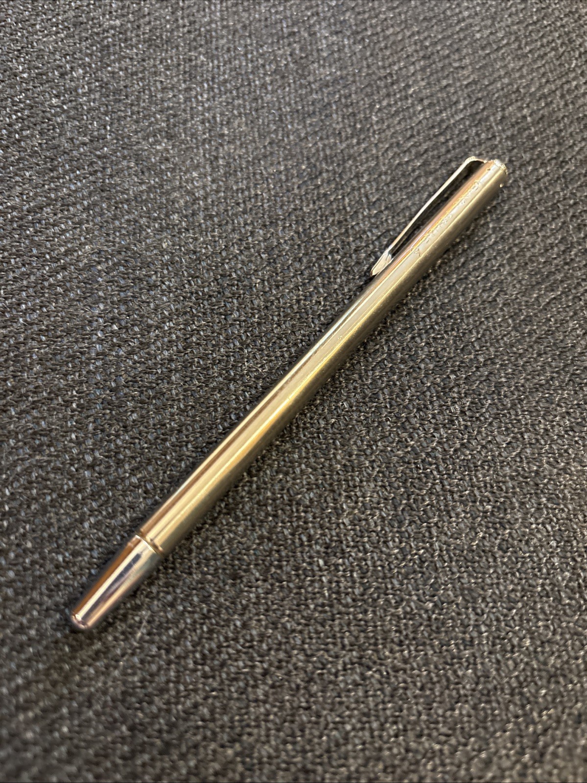 Vintage EMPHASIS Telescopic Gold-tone Metal Wand Japan 5"-25" Pocket Pointer