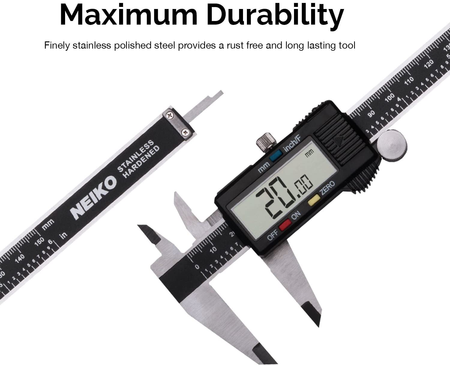 NEIKO 01409A 12” Electronic Digital Caliper | Extra Large Display