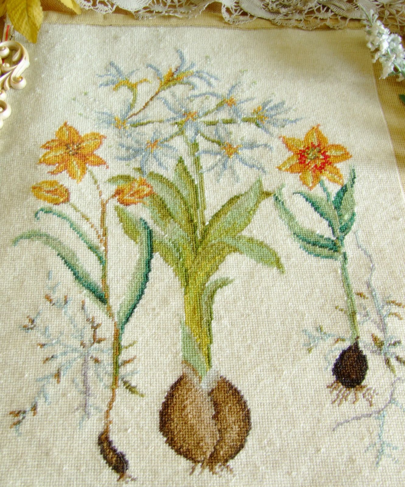 Beautiful Barbadoslily Whole Petit Point Completed Needlepoint Canvas