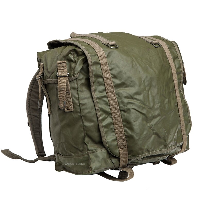 Vintage 1980s French army F2 waterproof backpack shoulder satchel military vinyl