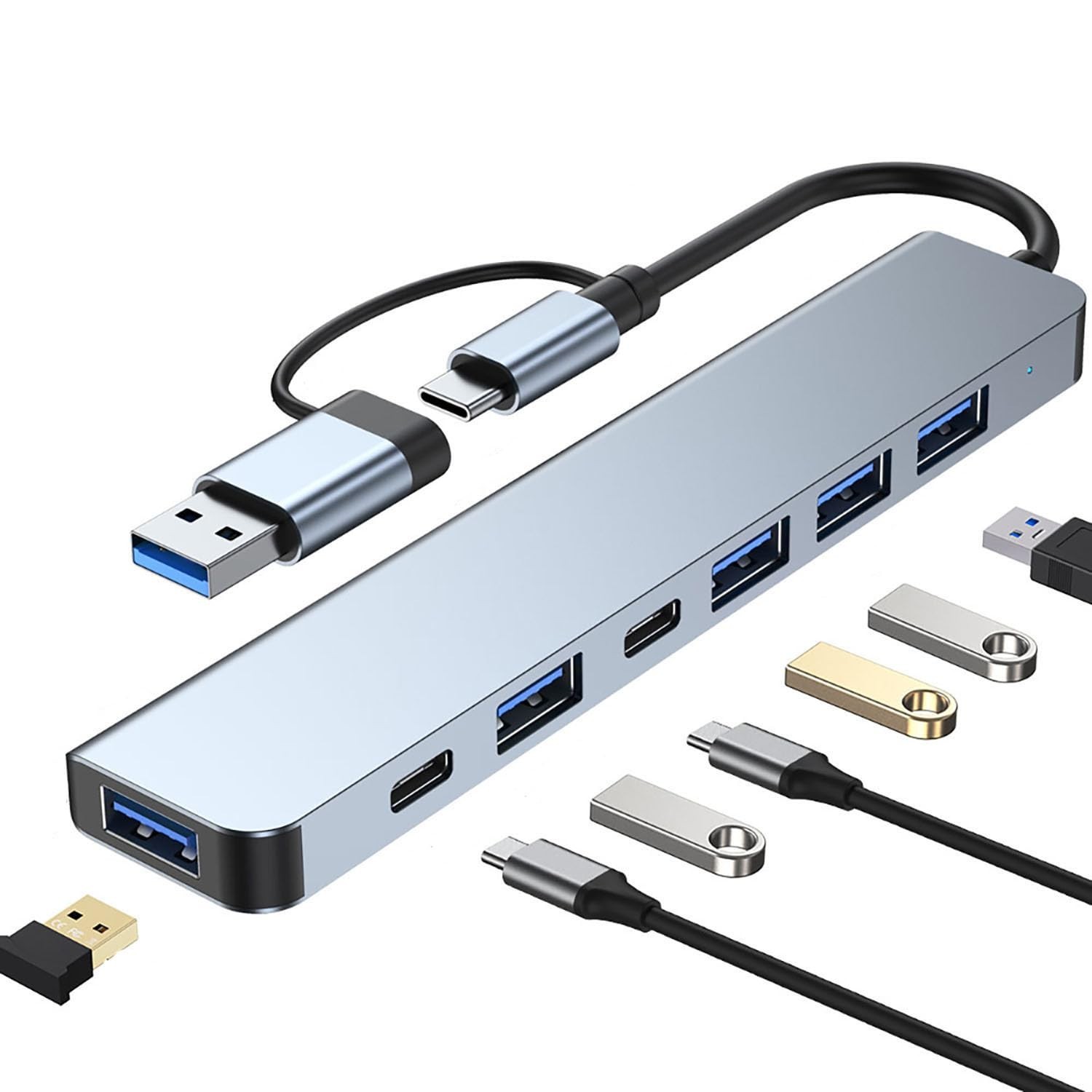 USB C Hub 7 in 1 Multiport Adapter, with USB 3.0, USB 2.0 Type-C Data PD Char...