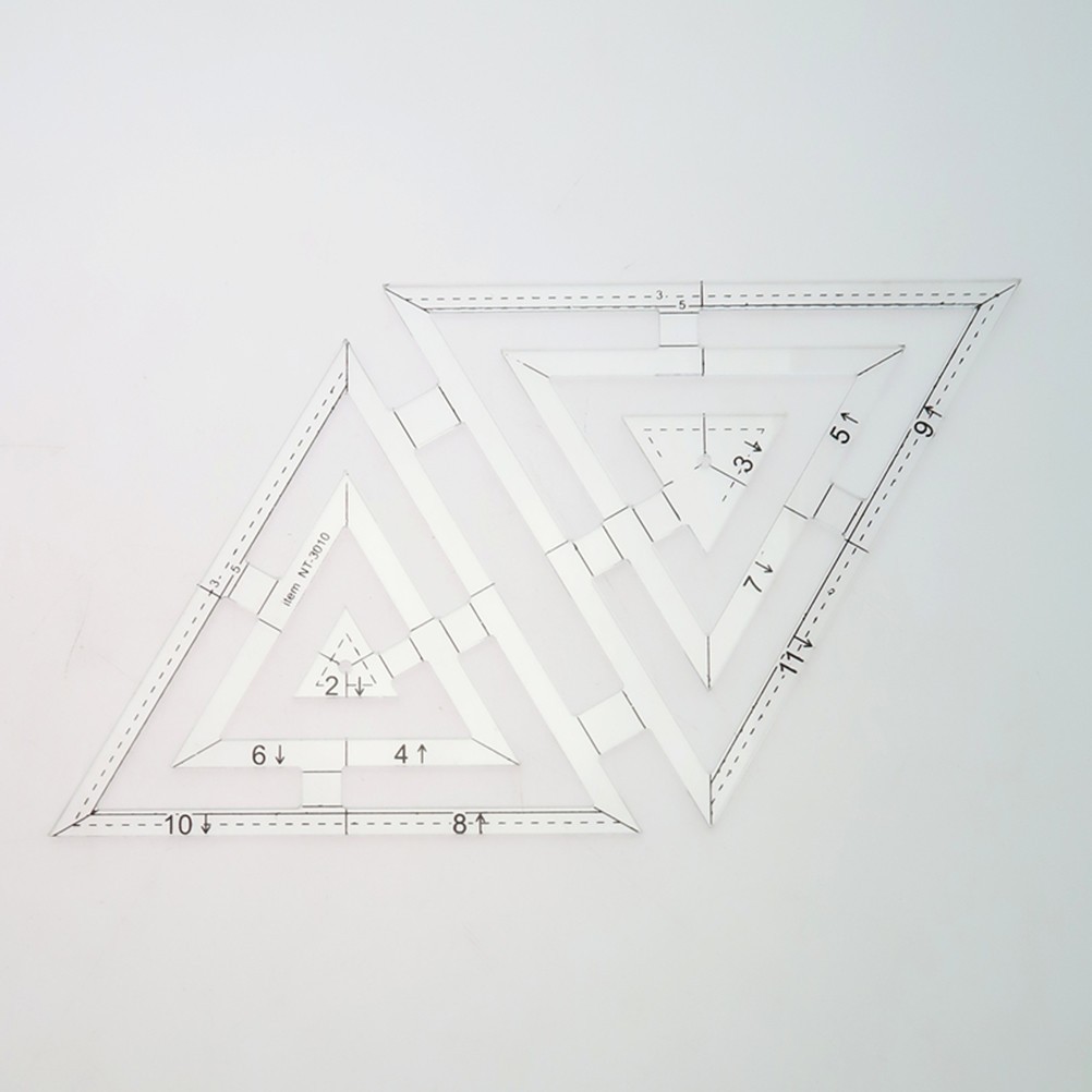 Double Triangle Quilting Ruler Template Transparent Acrylic Sewing Craft Tool