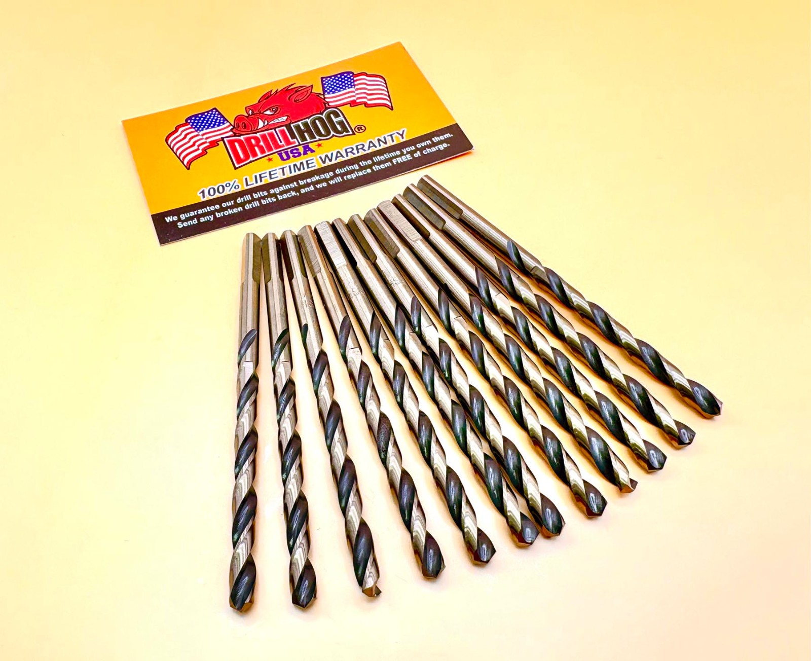 1/8" Drill Bit 1/8 Bits .125 HI-Moly M7 HSS Drill Hog® Lifetime Warranty 12 Pack