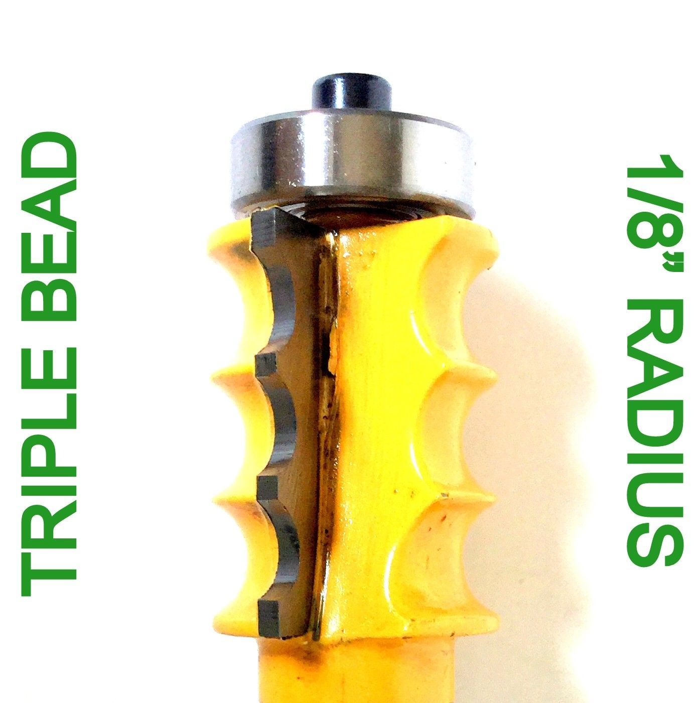 1 pc 1/2" Shank with 1/8" Rad. Triple Bead Router Bit S