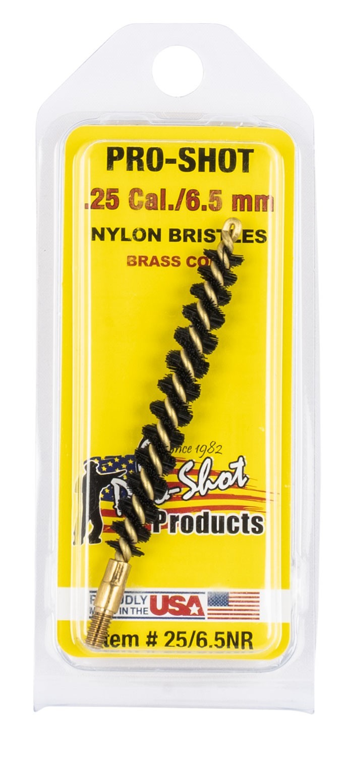 Pro-Shot 2565NR Bore Brush .25 Cal/ 6.5mm Rifle #8-32 Thread Nylon Bristles Bras