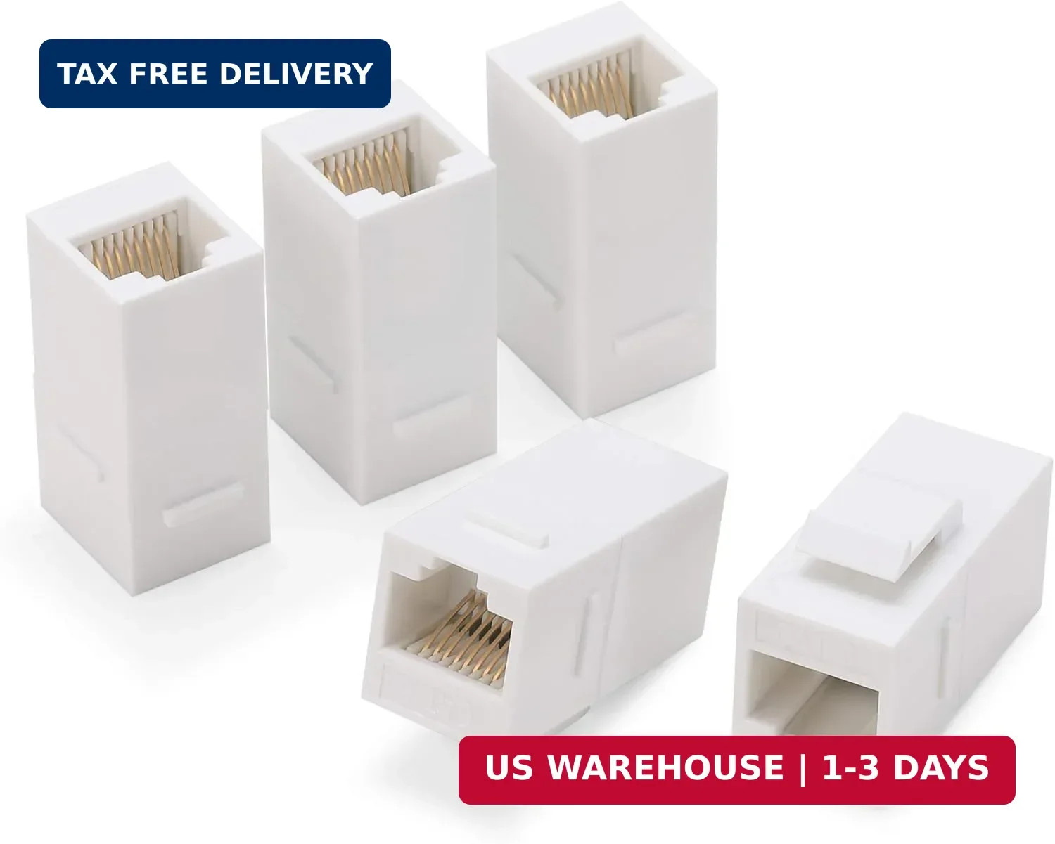 Rapink RJ45 Coupler Inline Adapter Keystone, Female to Female Network Connector