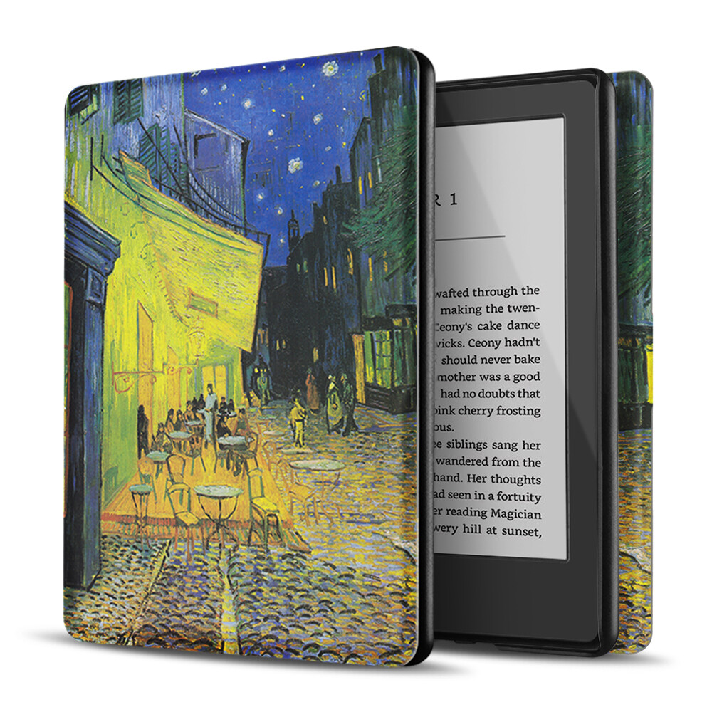 Case for Kindle 10 Gen E-reader Slim Smart Cover Auto Sleep Wake Cafe at Night