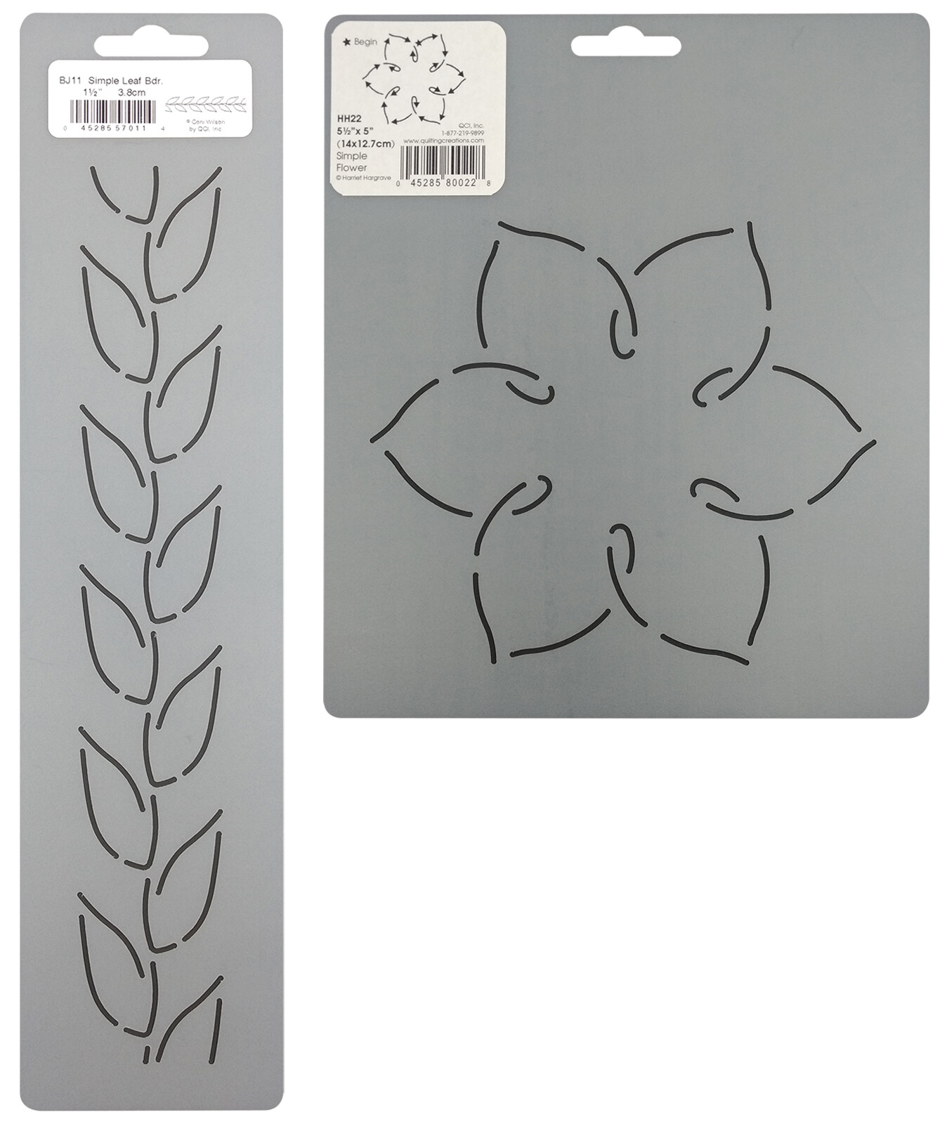 Flower Quilting Stencils Simple Quilt Patterns & Leaf Border Floral Template