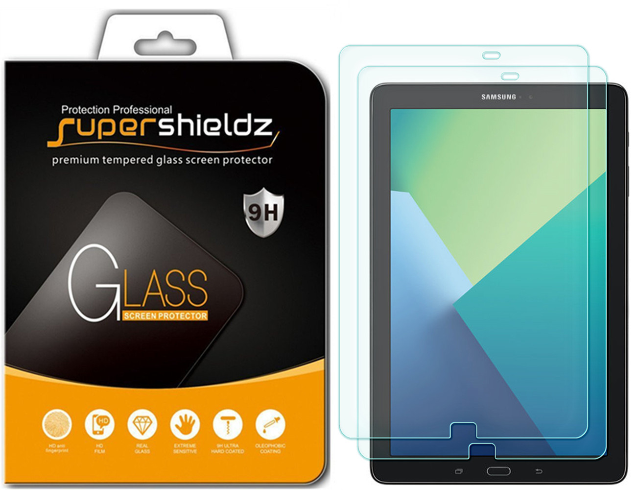 2x Supershieldz Tempered Glass Screen Protector for Samsung Tab A 10.1 (S Pen)
