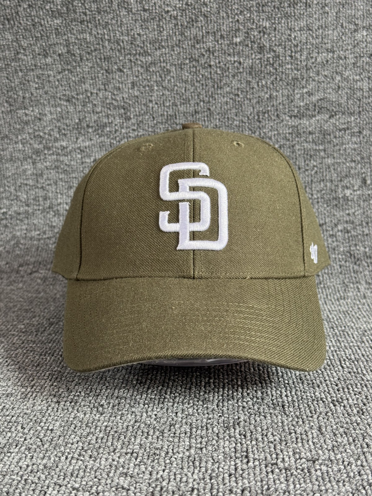 YY San Diego Padres Dad Hat Strapback Olive Green One Size MLB