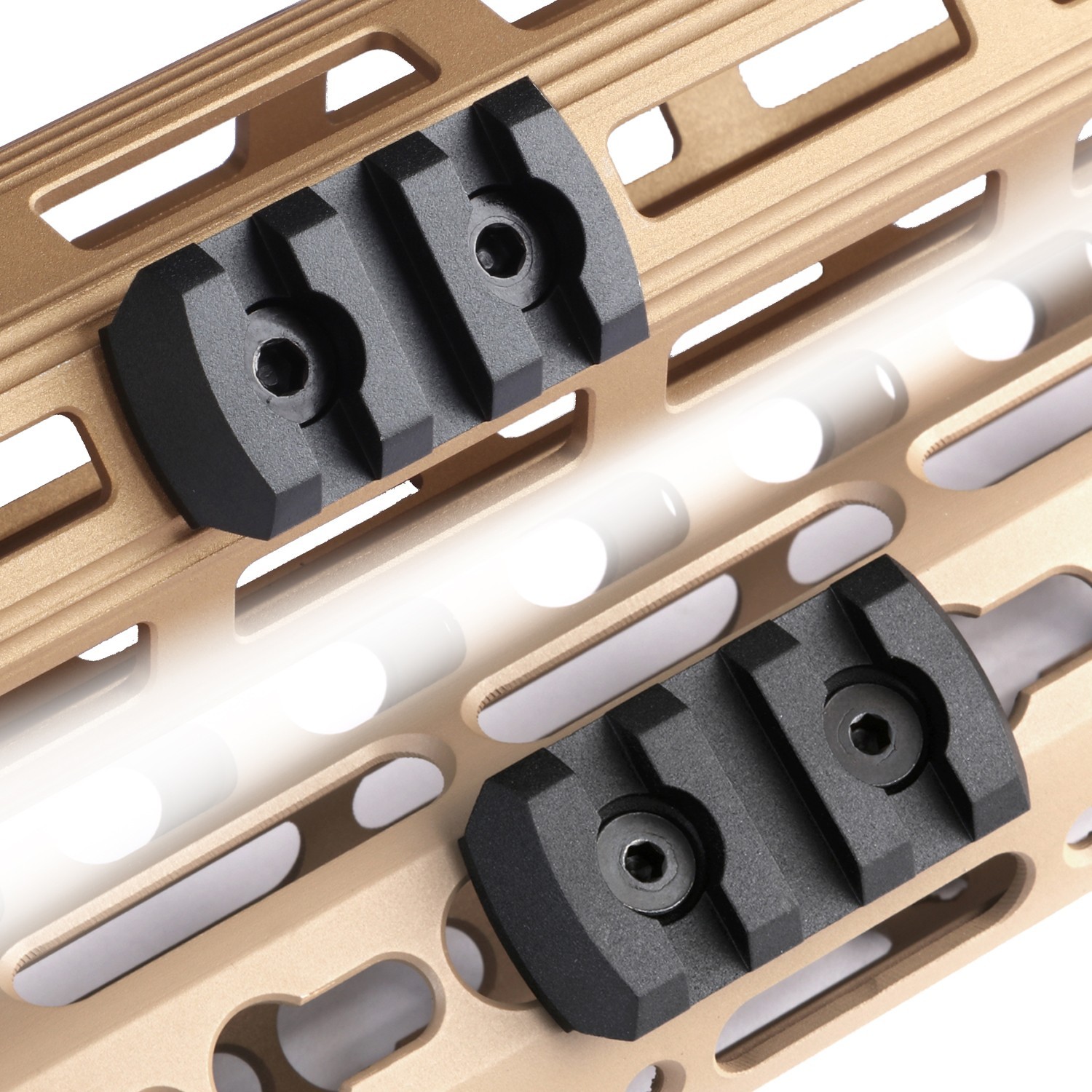 Aluminum Ultra Thin Rail Section Adapter 3 Slots for M-lok Keymod Picatinny Rail
