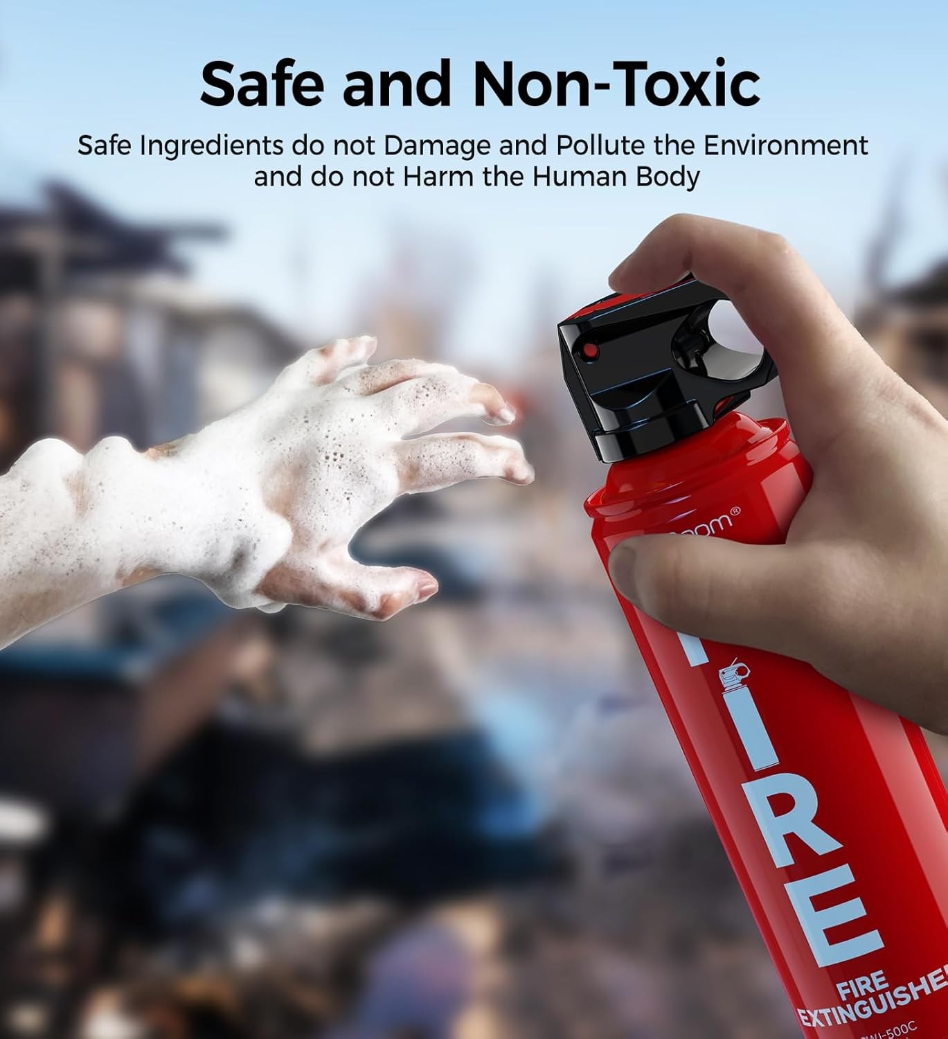 Portable Fire Extinguisher for Home Kitchen Car Grill ABC Water Based Compact