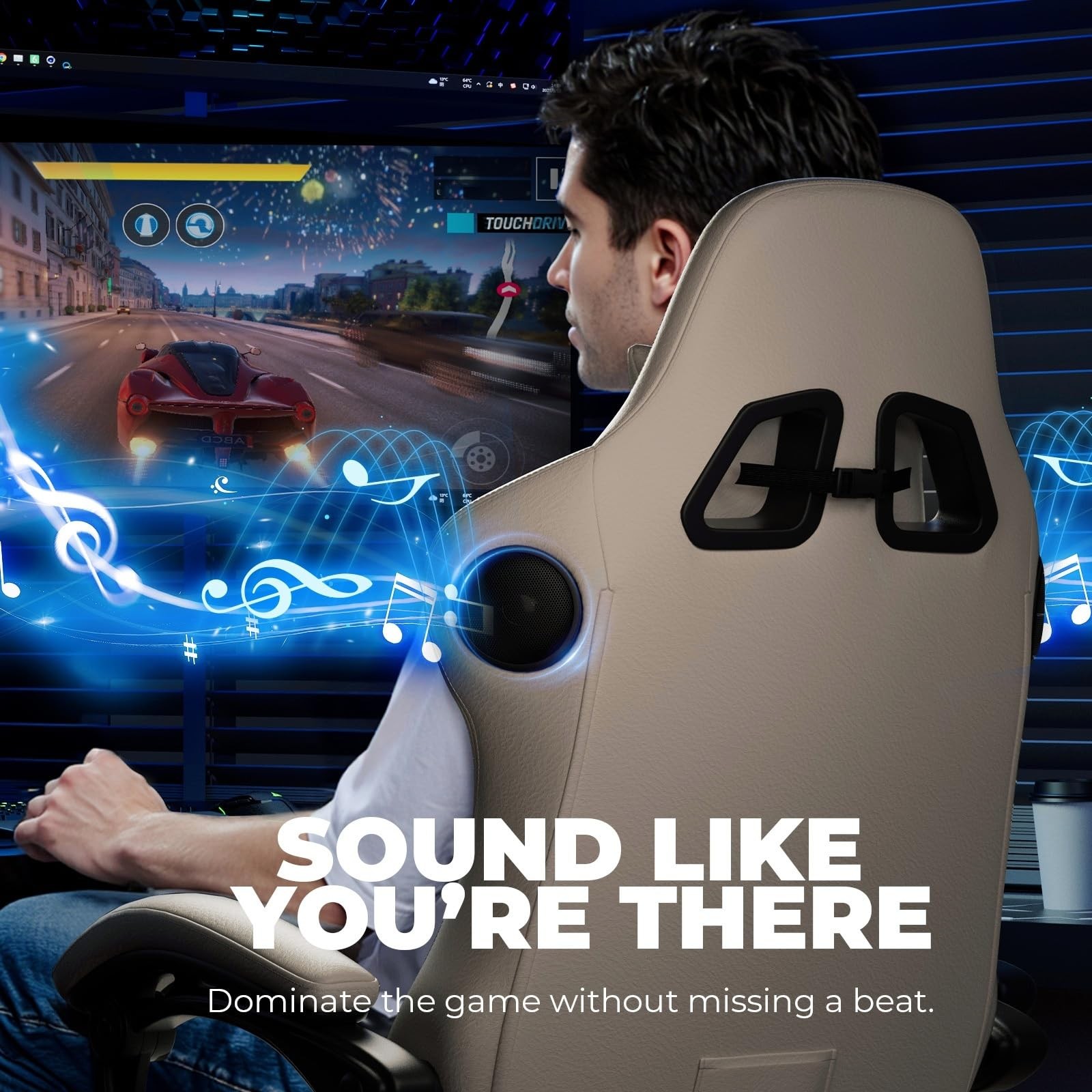 ACE-PRO Music Gaming Chairs – Built-in Speakers, App Support & Bluetooth Cont...