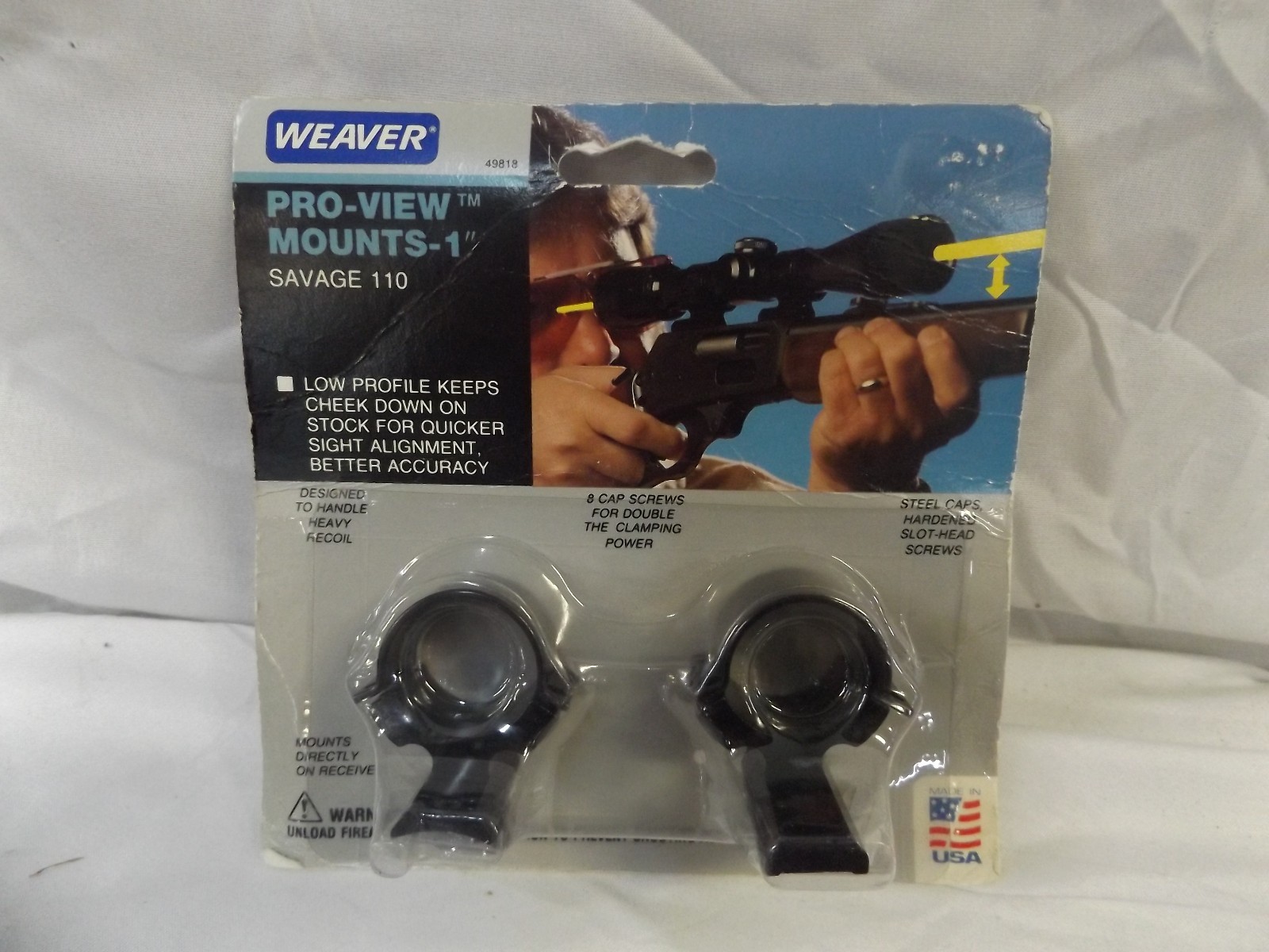 WEAVER PRO VIEW MOUNTS 1 INCH SAVAGE 110 THRU 116 ALUMINUM GLOSS BLACK