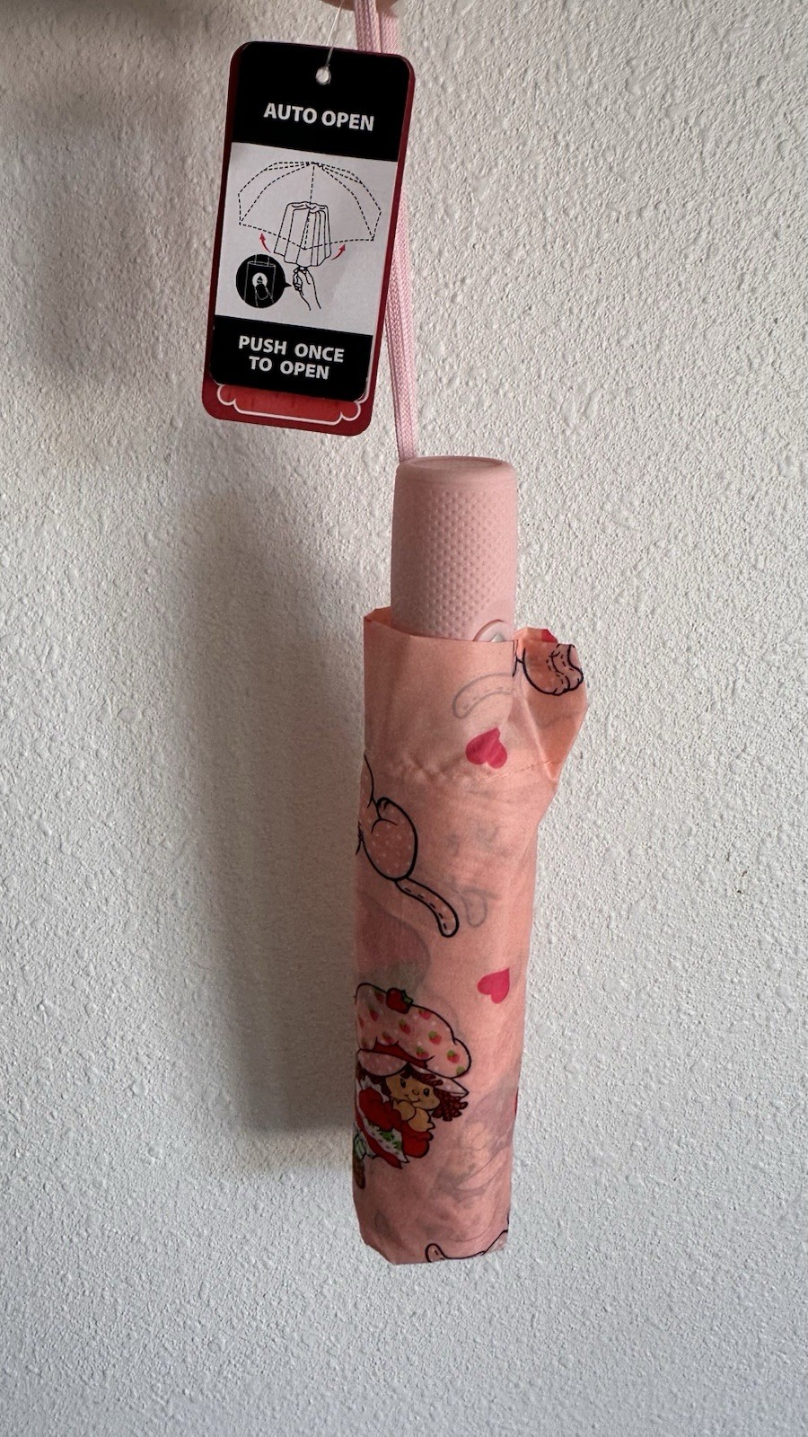 Strawberry Shortcake Folding Umbrella with Cover/Sleeve Auto Open/Close