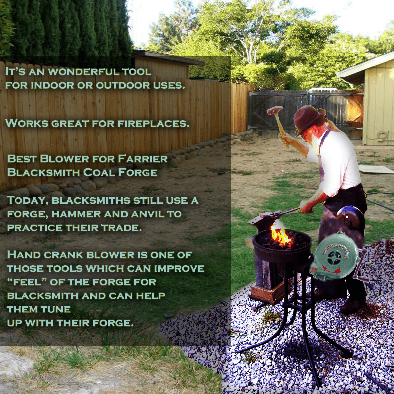 Hand Crank Blacksmith Forge Blower Manual Fan
