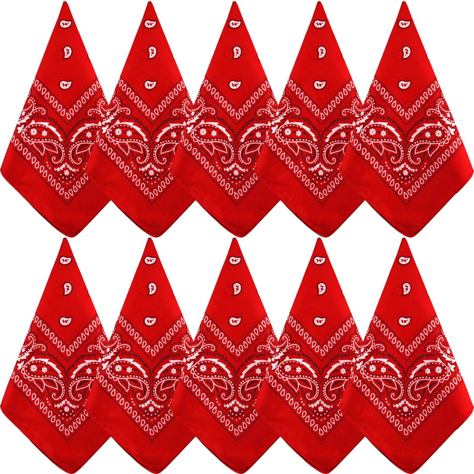 10pcs Paisley Bandanas Assorted Bandanas Cowboy Polyester Headbands Square Sc...