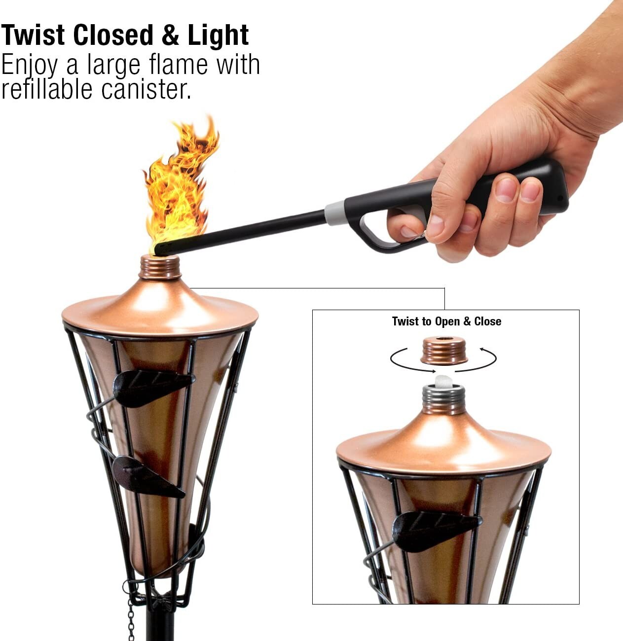 Sorbus Matney refillable metal torches (4 Pack)